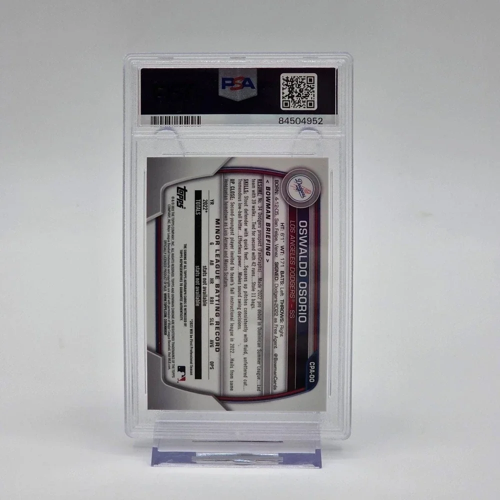 2023 Bowman Chrome Oswaldo Osorio 1st Prospect Autograph PSA 9 Mint CPA-OO
